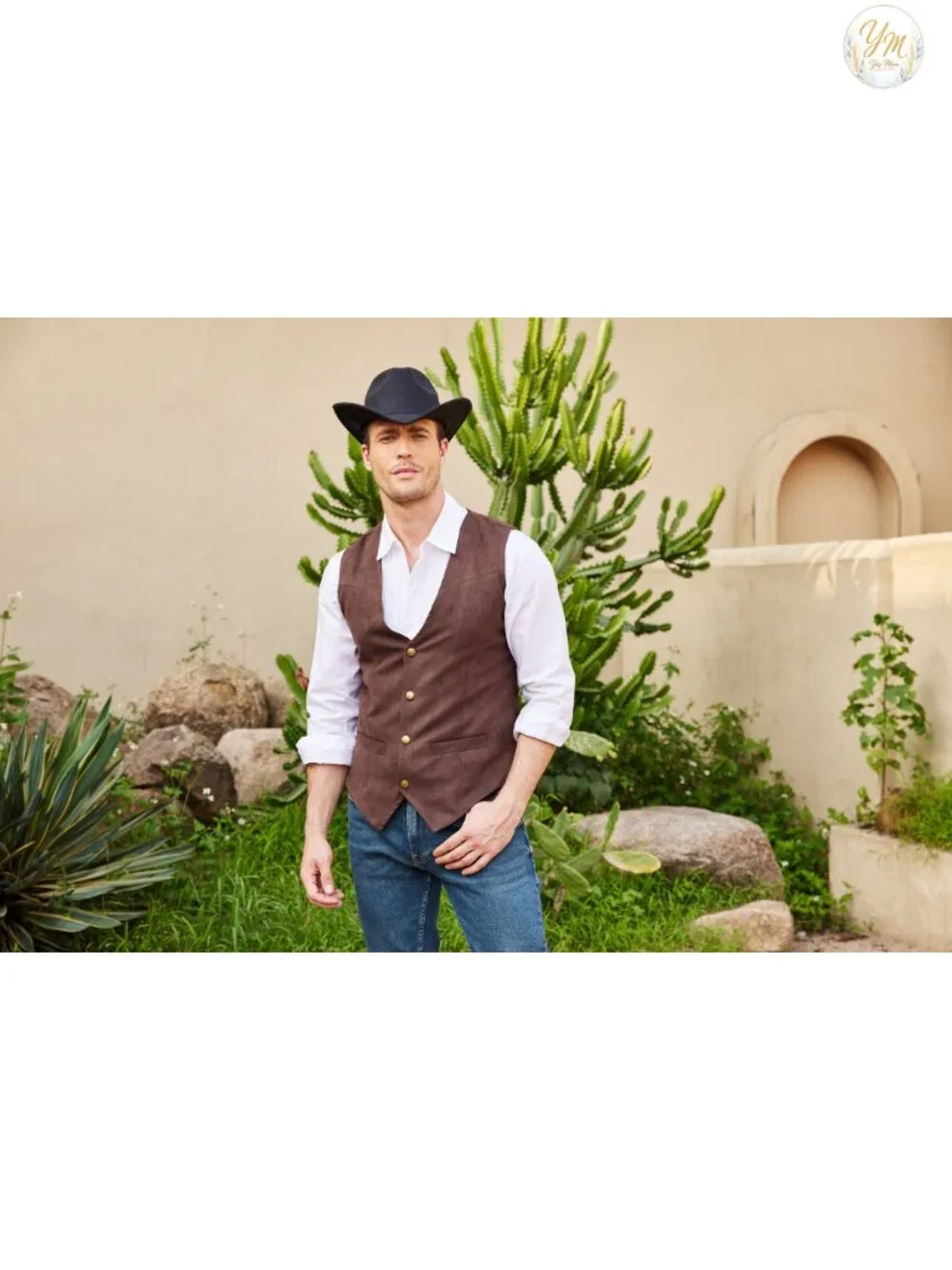 Suede Leather Cowboy Western Waistcoat Slim Fit Suit Vest